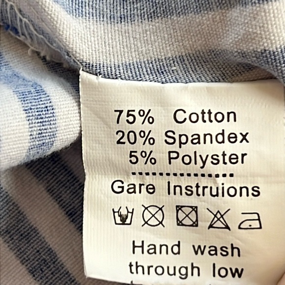 ⭐️ Blue pleated pinstripe tea length retro fit & flair sleeveless v zip back M - Picture 11 of 16